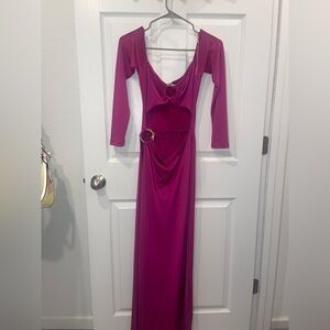 Chic Fuchsia Long Sleeve Dress